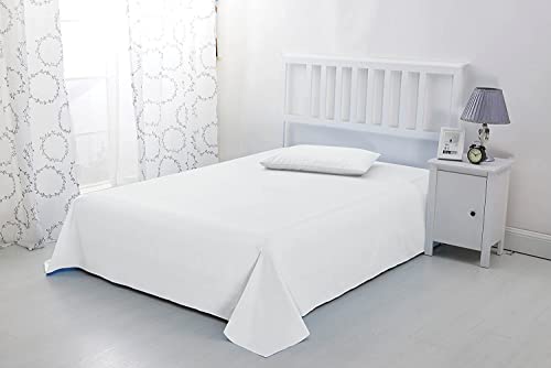 White King Size Egyptian Cotton Flat Sheet - 1000 Thread Count Silky Sateen Bedding