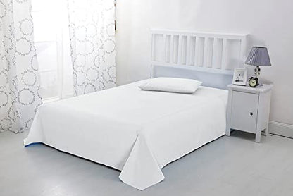 White King Size Egyptian Cotton Flat Sheet - 1000 Thread Count Silky Sateen Bedding