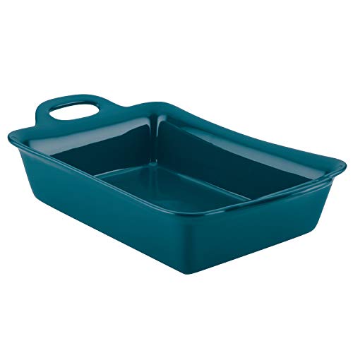 Rachael Ray Solid Glaze Ceramics Bakeware / Lasagna Pan / Baker, Rectangle - 9 Inch x 13 Inch, Teal