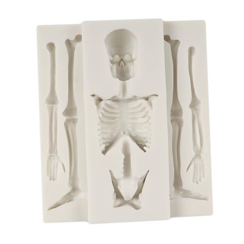 Halloween Skull Skeleton Fondant Mold - Silicone Cake Decor Tool - Style A