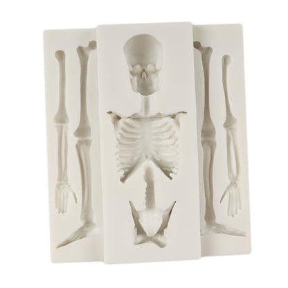 Halloween Skull Skeleton Fondant Mold - Silicone Cake Decor Tool - Style A