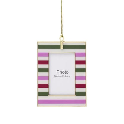 kate spade new york Be Jolly Mini Frame Ornament, Stripe, Christmas, Holiday Decorations