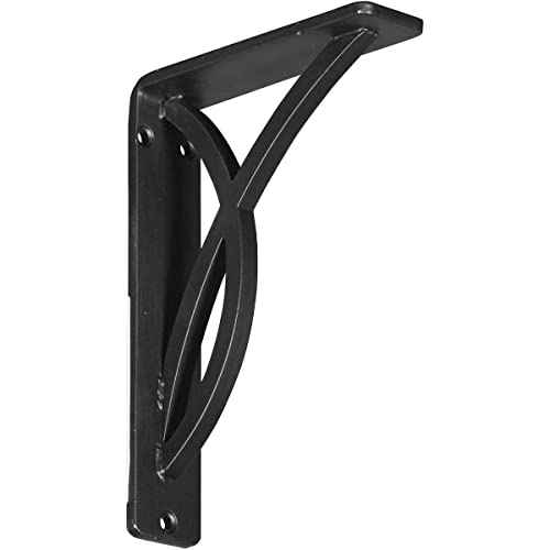 Ekena Millwork BKTM01X05X08SMI 1 2" W x 5 1/2" D x 8" H Miller Wrought Iron Bracket (Single Center Brace)