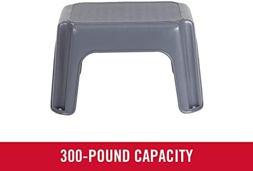 Rubbermaid One-Step Stool - Durable 7" Height Step Stool | Holds Up to 200 Pounds - Gray for Home & Office
