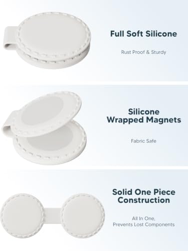 Magnetic Silicone Shower Curtain Clips - Keep Bathroom Dry Set of 4