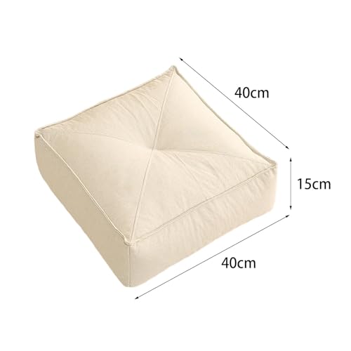 Meditation Floor Cushion Linen Seat Pad with PP Beads - Khaki