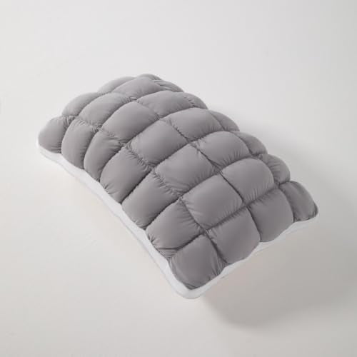 Gray Fluffy Cloud Pillow with Breathable Cool-Touch Fabric - Adjustable Loft