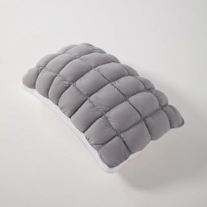 Gray Fluffy Cloud Pillow with Breathable Cool-Touch Fabric - Adjustable Loft