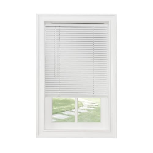 Cordless Light Filtering Mini Blind - 27 Inch Width, 72 Inch Length, 1" Slat Size - Alabaster - Cordless GII Morningstar Horizontal Windows Blinds for Interior by Achim Home Decor