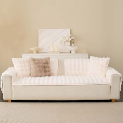 Faux Fur Couch Cover - White / 1PC / 27.6x59.1 Inches / Seat Cover