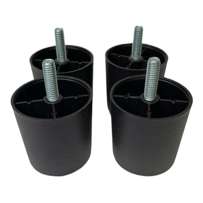 2-Inch Brown HDPE Plastic Sofa Legs with Bolts - Set of 4