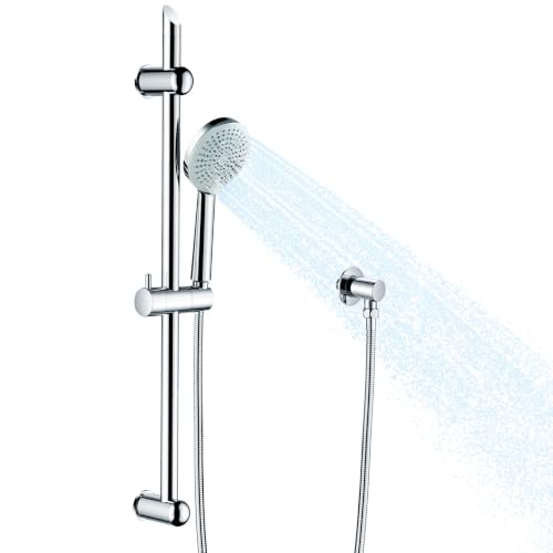 Shower Head with Adjustable Slide Bar Chrome Finish - Handheld, 4 Spray Modes