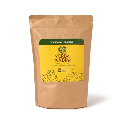 Organic Loose Leaf Yerba Mate 2LB Bag - Traditional Air Dried, Regenerative Certified