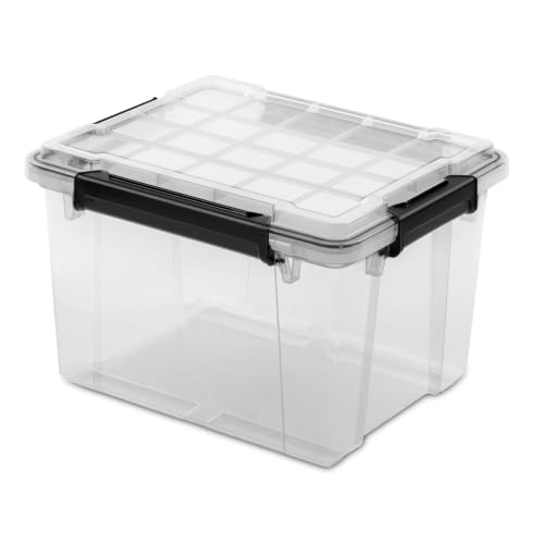 34 Quart Waterproof Storage Bin with Silicone Seal and Durable Latches