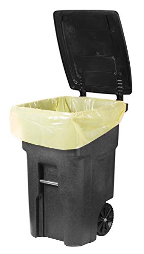 Plasticplace 64-65 Gallon Trash Can Liners for Toter │ 1.5 Mil │ Yellow Heavy Duty Garbage Bags │ 50” x 60” (50 Count) (W65LDYTL)