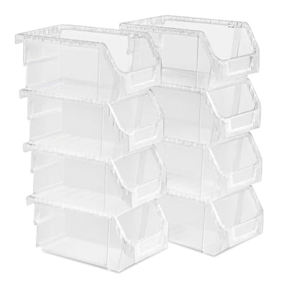 Sorbus Clear Stackable Storage Bins 8 Pack - Open Front Pantry Organizer
