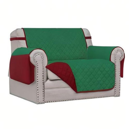 Easy-Going Oversized Chair Sofa Slipcover Reversible Sofa Cover Water Resistant Couch Cover Furniture Protector Cover with Elastic Straps for Pets Dog (Oversized Chair, Green/Christmas Red)