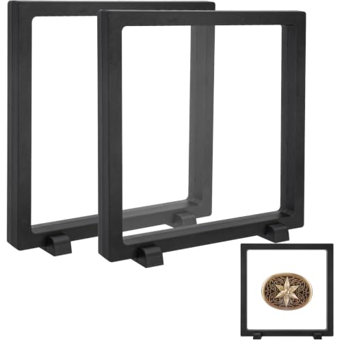 2 Pack Belt Buckle Display Cases - 3D Floating Frame for Collectibles