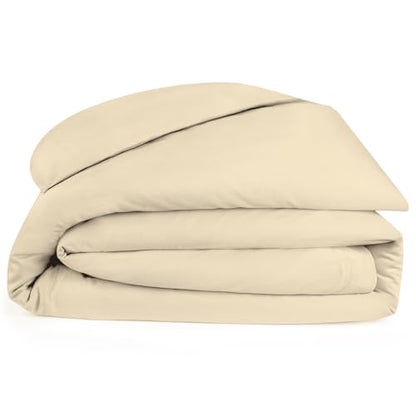 Ivory King Duvet Cover Set - 3-Piece 100% Cotton Bedding