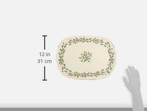 Holiday Porcelain Serving Platter with Gold Accents - Christmas Platter - Variation of Platter