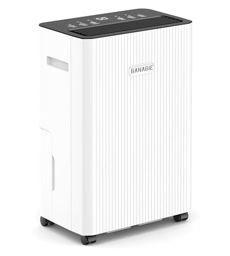 White 32 Pints Dehumidifier for Basement 2500 Sq.Ft - BANABIE
