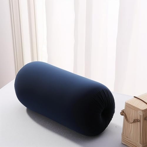 Enajucy Microbead Roll Pillow, Comfort Squish Tube Bolster Cushion -, Head, Neck & Back Support Tube Roll Pillow (Black)