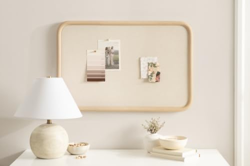 Kate and Laurel Inglewood Rectangular Pinboard Wall Organizer - Natural