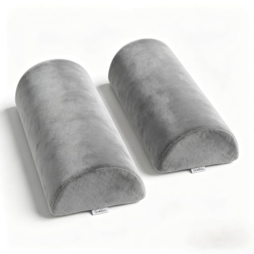 Gray 2 Pack Half Moon Pillow for Legs Back Support - 20.5 x 8 x 4.5 Inches