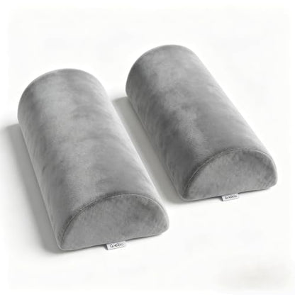 Gray 2 Pack Half Moon Pillow for Legs Back Support - 20.5 x 8 x 4.5 Inches