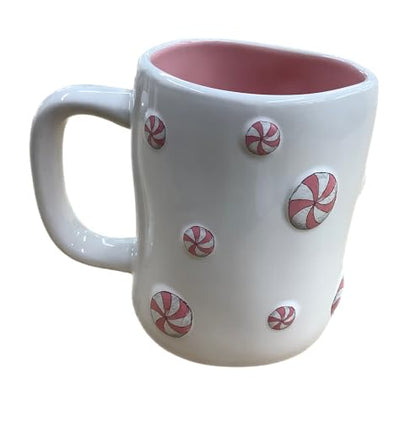 Festive Christmas Pink Peppermint Ceramic Mug - Sweet Christmas Variation