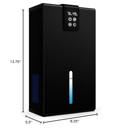 Dehumidifier, Dehumidifiers for Home, 98 OZ Water Tank, (1000 sq.ft) Quiet Dehumidifier for Basement Bathroom Bedroom with Humidity Display, Auto Shut Off, Relaxing 7 Color Ambient Light(Gray)