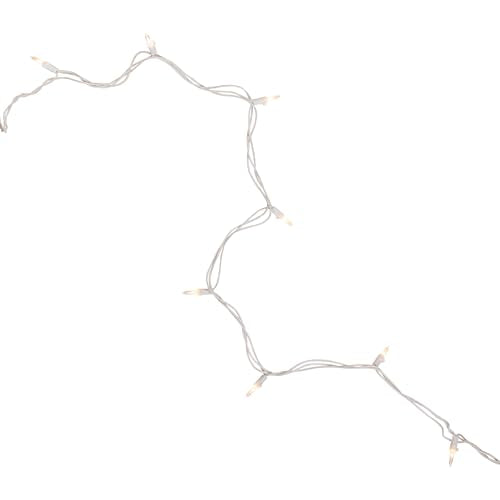 Mini Incandescent Christmas Lights - Clear - 4 ft White Wire - 20 Count