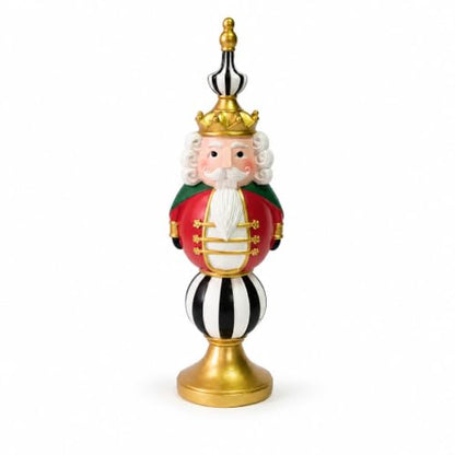 Nutcracker Christmas Decor 15.9 Inch Tall Resin Figurine Black & White Red Variation