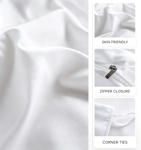 Orange White Autumn Grid Queen Duvet Cover Set Gingham Plaid Geometric