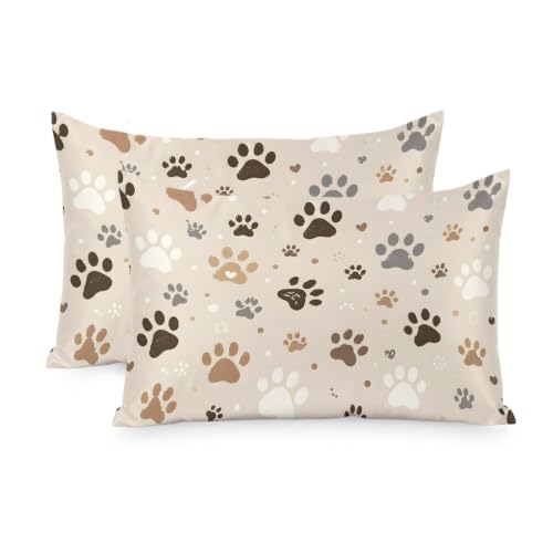 Silk Pillowcases 20x26 Inches for Hair & Skin - Beige, Taupe, Cream, Brown - 2 Pack with Zipper