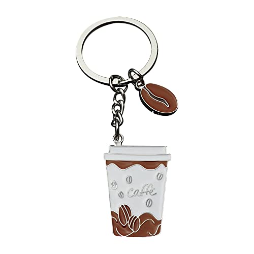 Coffee Keychain with Mug and Bean Design - Gift for Colleagues & Workmates