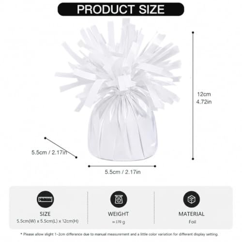 White Heavy-Duty Balloon Weights 170g 2-Pack for Balloon Decorations