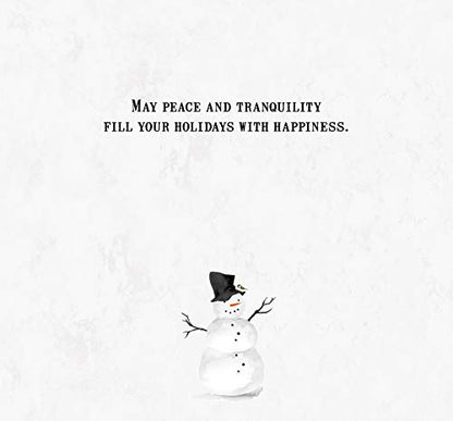 Christmas Greeting Card Set with Glitter Embellishments and Full Color Inside Designs - 14 Long Cards & Envelopes