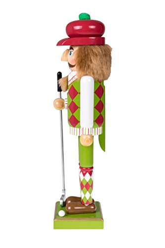 Traditional Wooden Nutcracker - 14 Inch Festive Christmas Decor - Golfer Variation