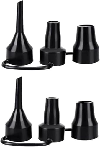 2-Pack Air Pump Nozzles Set - 3 Sizes Replacement Inflator Attachments