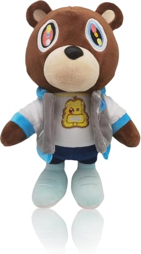 10 Inch Cute Kanye Bear Pillow - Soft Stuffed Animal for Kids & Gift