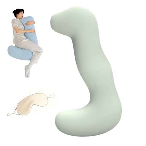 Full-Body Cooling Pillow - Ergonomic Wave-Shaped Support, 95x25cm - Green