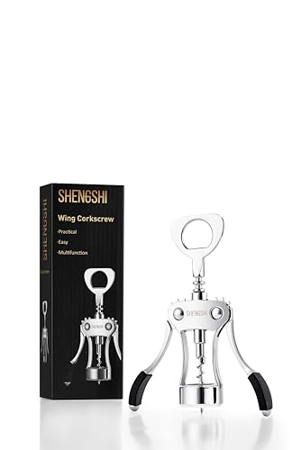 shengshi Wine Opener Zinc Alloy Premium Wing Corkscrew Wine Bottle Opener With Multifunctional Bottles Opener