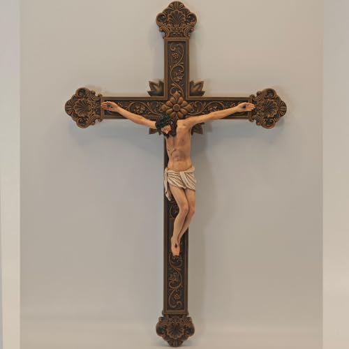 15.6 Inch Jesus Crucifix Wall Cross Religious Decor for Prayer & Gift