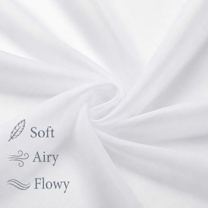 White Sheer Curtains 84 Inch Long for Living Room, 2 Panels - Pack of 2