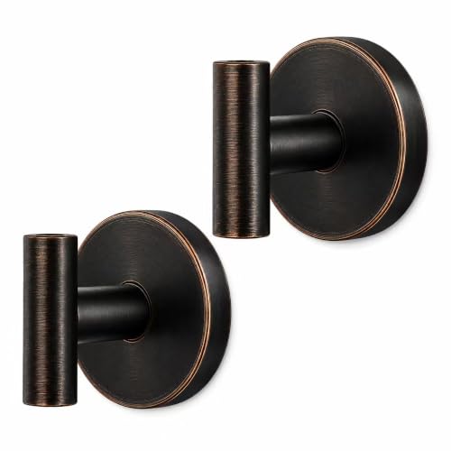Oil Rubbed Bronze Shower Suction Cup Hooks 2 Pack - Reusable Bathroom Hooks with Suction Cups - Variation of 2PC-Oil Rubbed Bronze