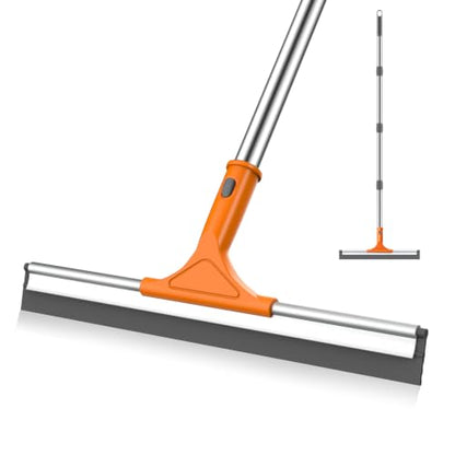 Heavy Duty Floor Squeegee for Tile and Concrete Floors - Adjustable Handle