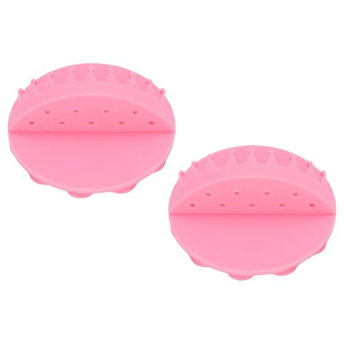 Pink Silicone Wall Mount Hair Collector with Strong Suction - 2 Pieces