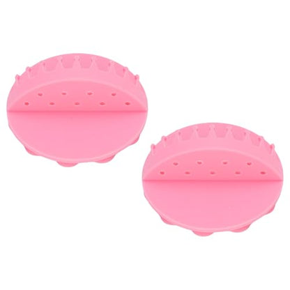 Pink Silicone Wall Mount Hair Collector with Strong Suction - 2 Pieces