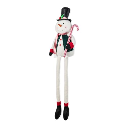 Snowman Christmas Decoration - 60 Inch Tall Fabric Holiday Ornaments with Dangle Legs